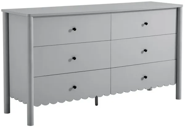 Emmeline Scalloped 6-Drawer Dresser by Modway Light Gray