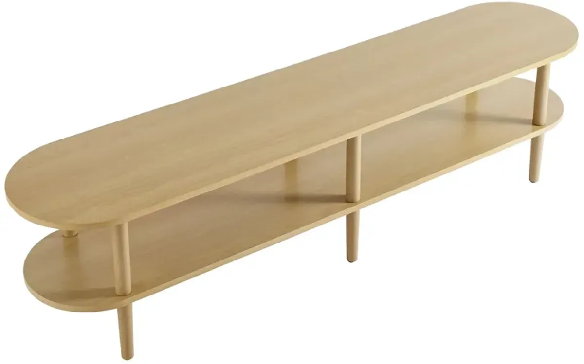 Torus Oval Wood TV Stand by Modway Light Oak