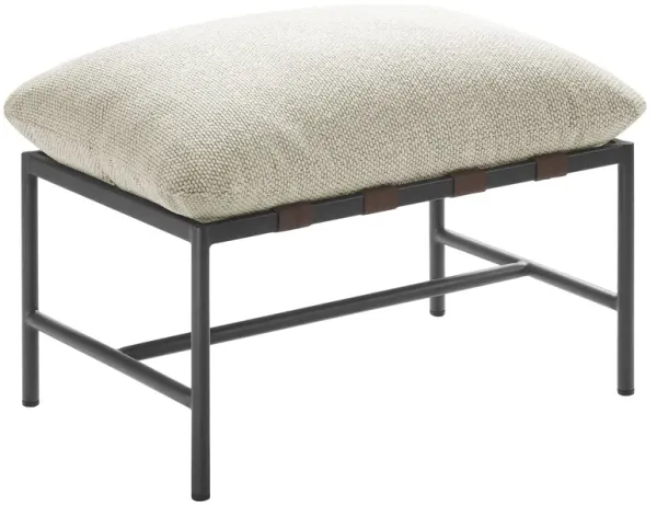 Raya Outdoor Patio Boucle Ottoman by Modway Ivory