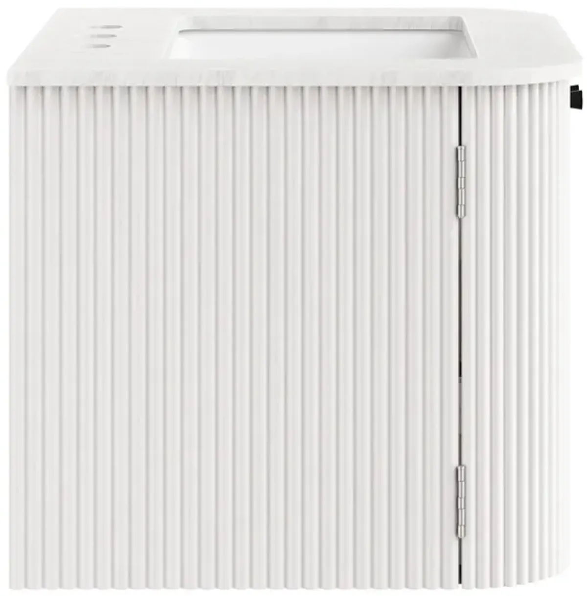 Zia Wall-Mount Bathroom Vanity with Marble Sink by Modway 24" / Ivory