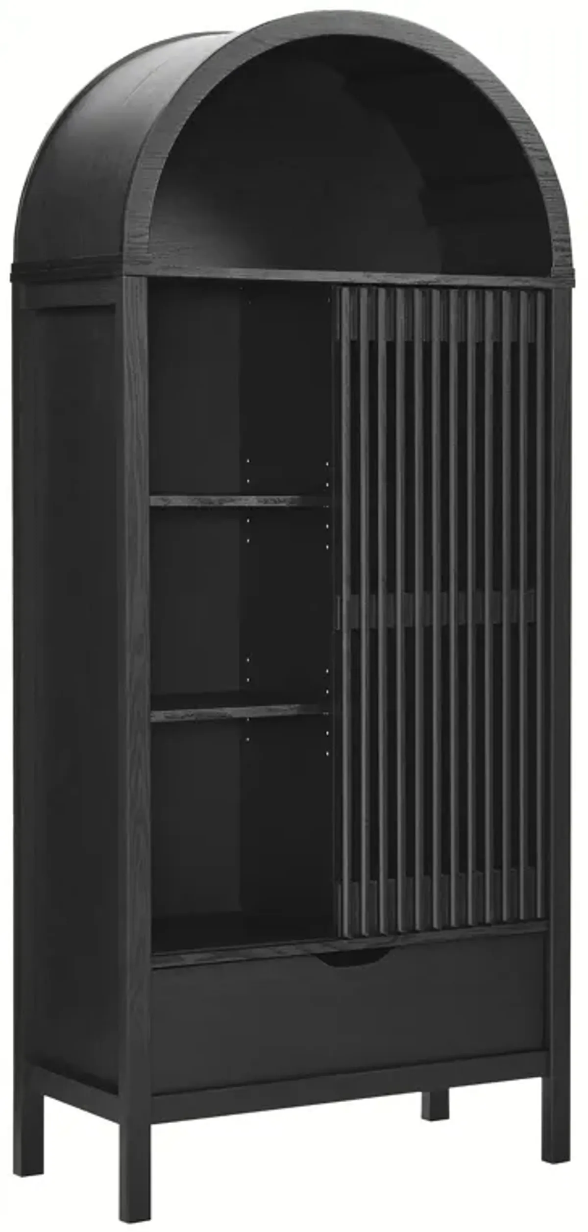 Vaughn 71" Arched Storage Display Cabinet by Modway Black