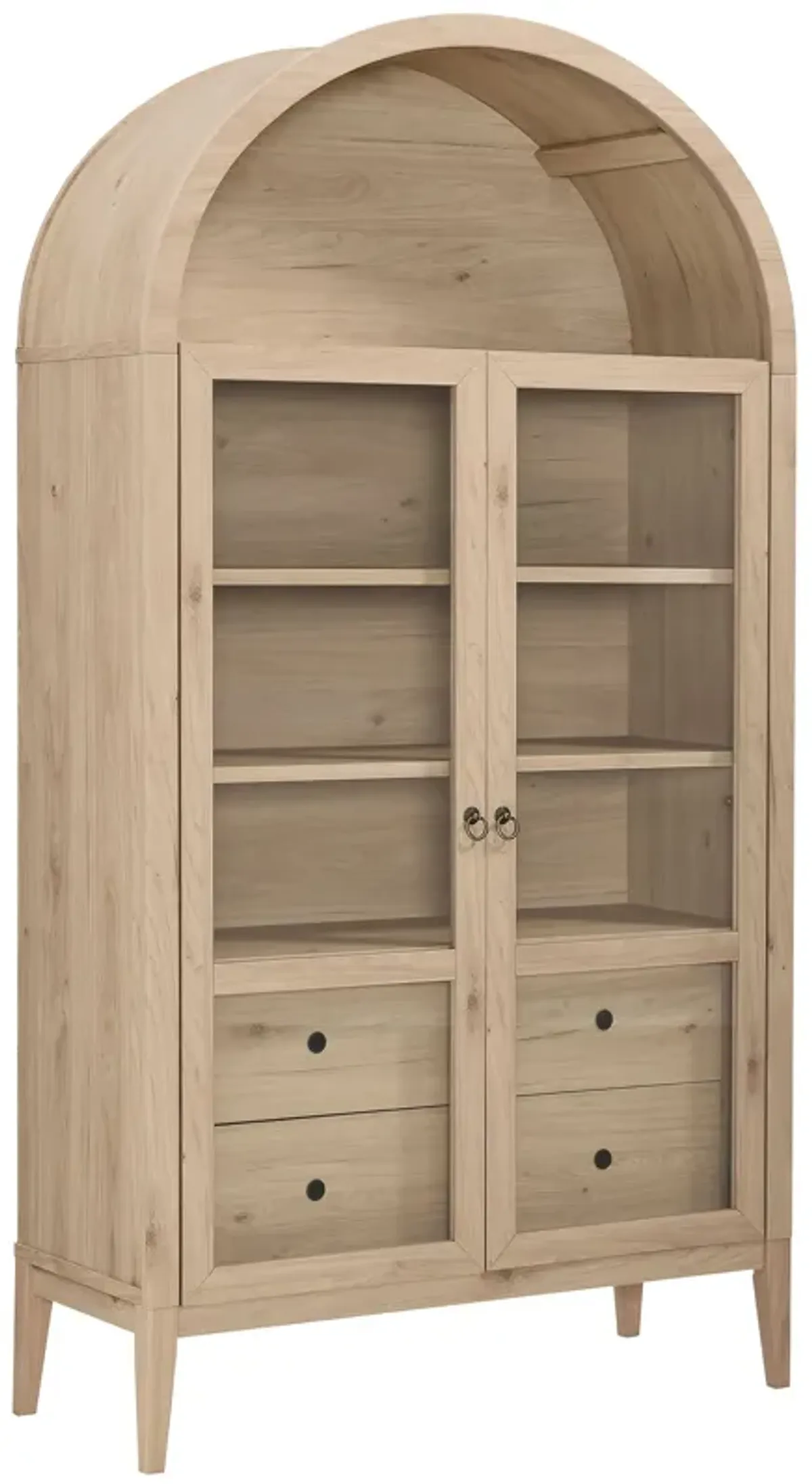 Nolan 74" Tall Arched Storage Display Cabinet by Modway Light Oak