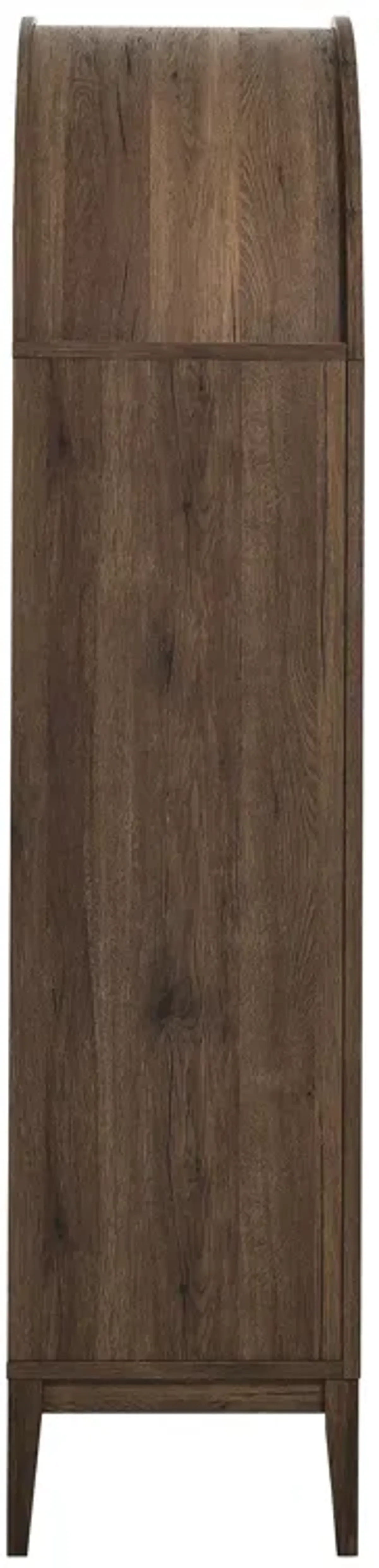 Nolan 74" Tall Arched Storage Display Cabinet by Modway Walnut Light Oak