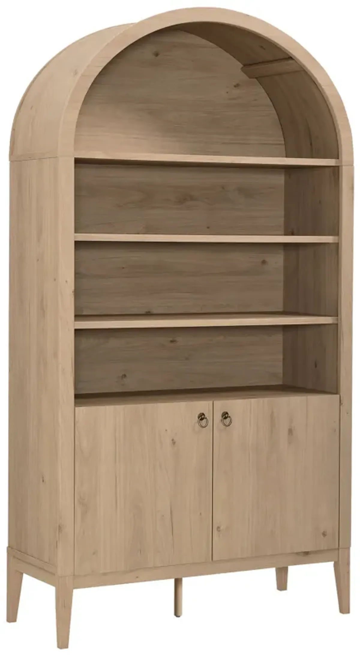 Nolan 74" Tall Arched Storage Display Cabinet Bookshelf by Modway Light Oak