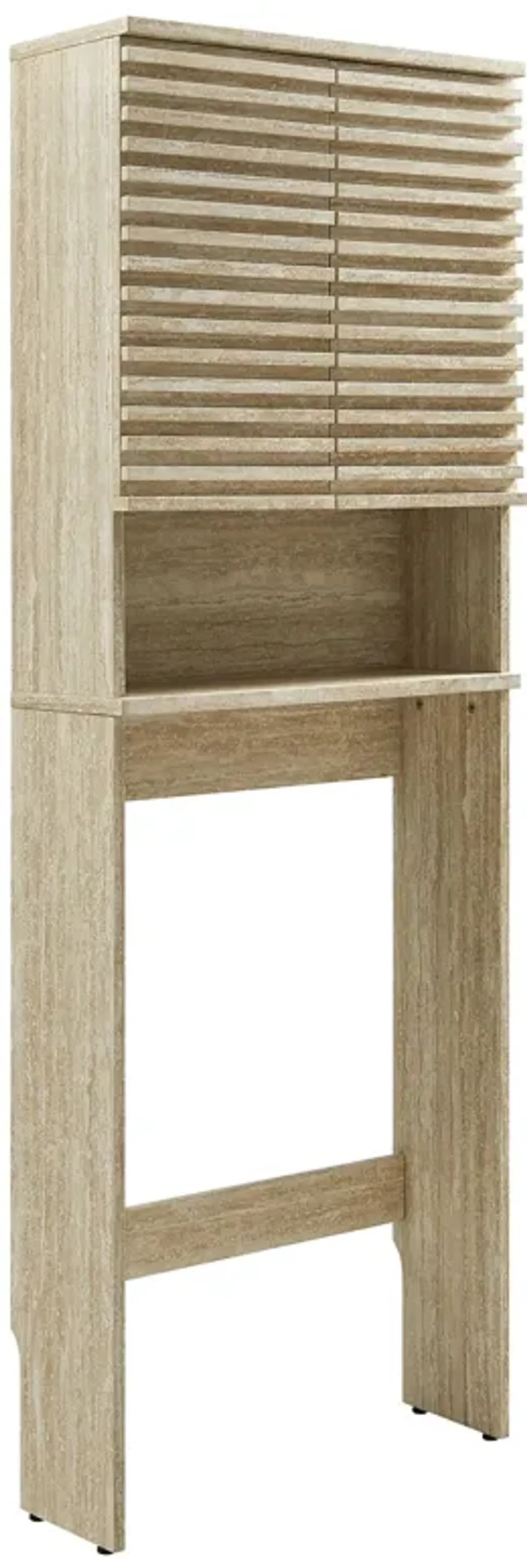 Render Over the Toilet Faux Travertine Bathroom Storage Cabinet by Modway Travertine