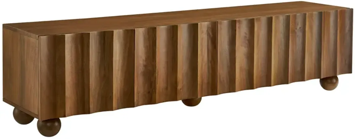 Sorren Scalloped 71" Wood TV Stand by Modway Walnut