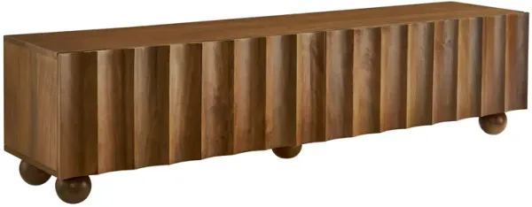 Sorren Scalloped 71" Wood TV Stand by Modway Walnut