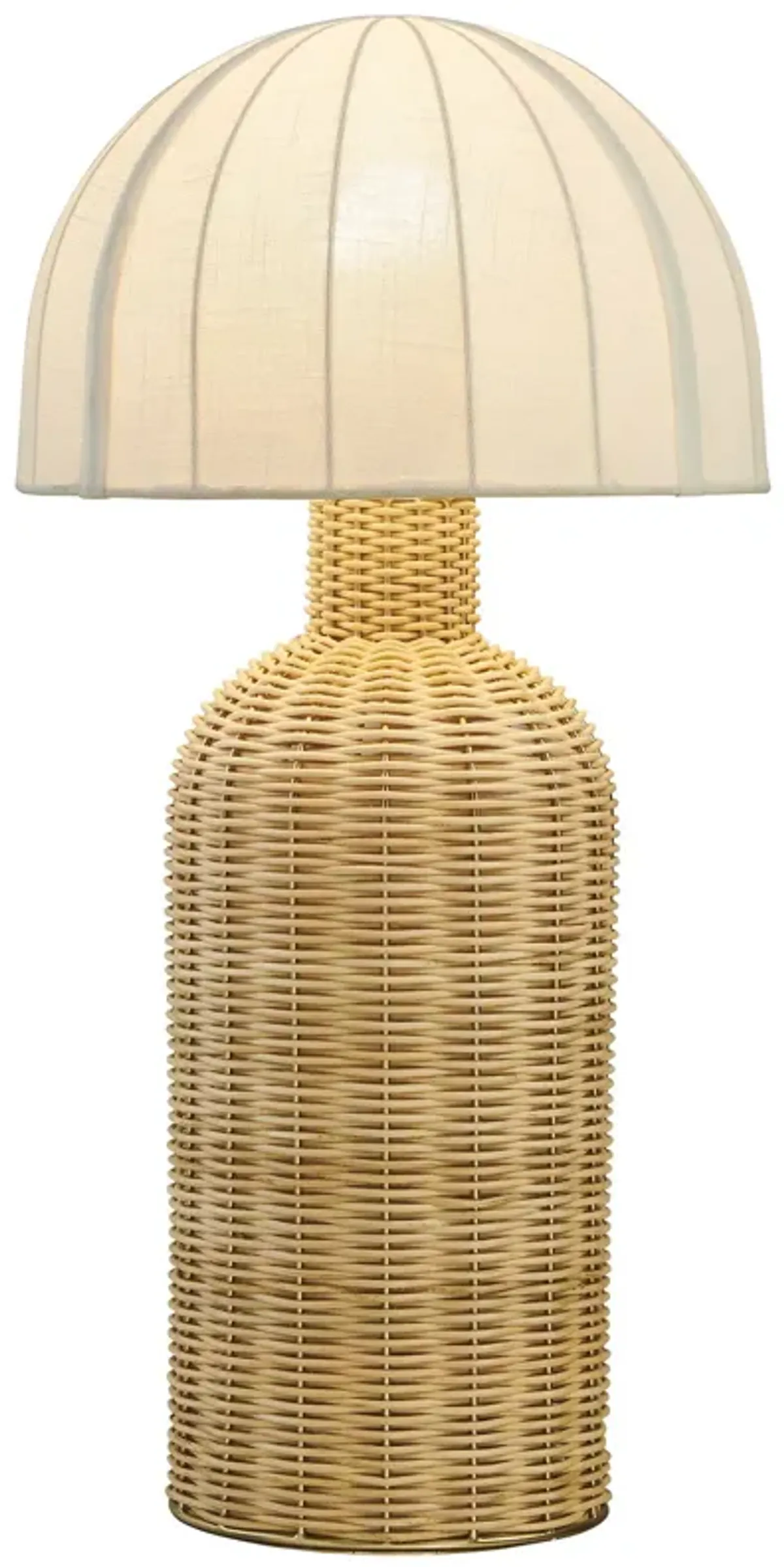Santo Rattan Table Lamp With Dome Shade by Modway White Natural