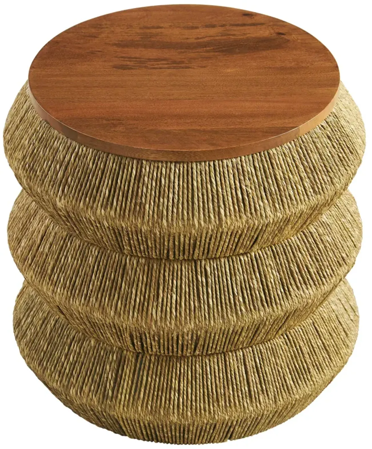 Maris Seagrass and Wood End Table by Modway Walnut Natural