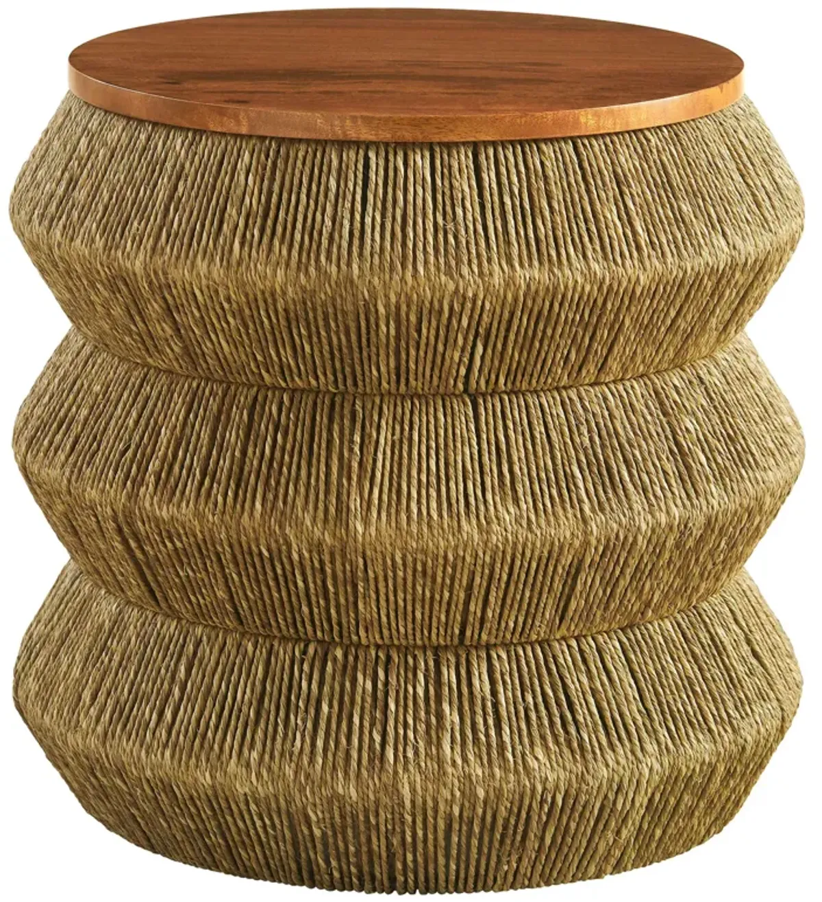 Maris Seagrass and Wood End Table by Modway Walnut Natural