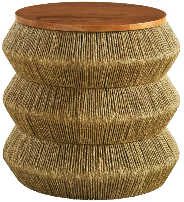 Maris Seagrass and Wood End Table by Modway Walnut Natural