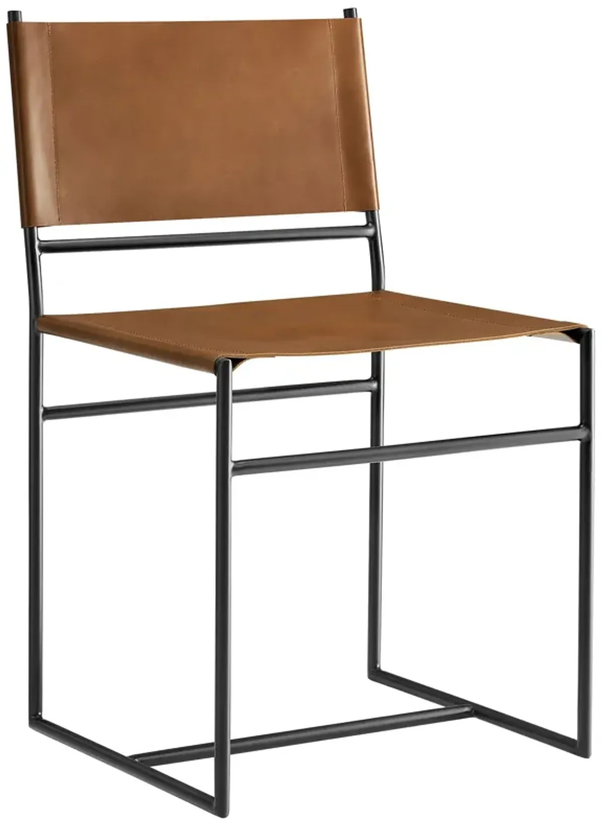 Thatcher Leather and Metal Dining Chair by Modway Tan