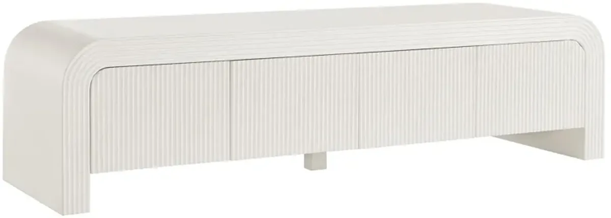 Waterflute 68" Fluted TV Stand by Modway White Matte