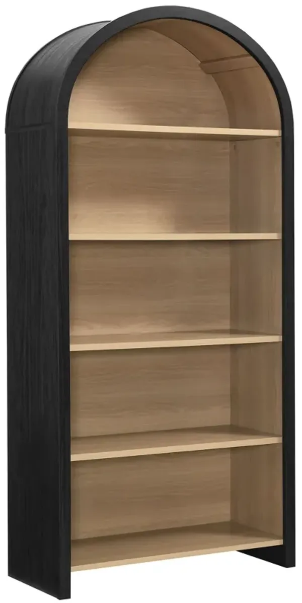 Evie Arched Wide Bookcase Display Cabinet by Modway Wide / Black