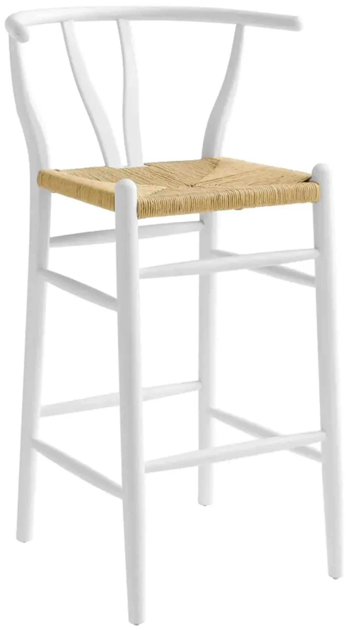 Amish Wood Bar Stool by Modway White