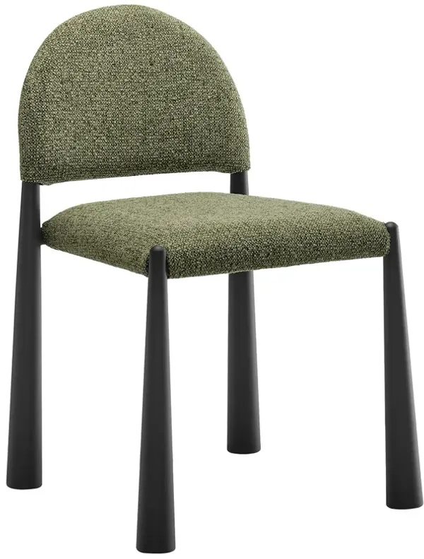 Hayley Upholstered Fabric Dining Side Chair by Modway Black Leaf