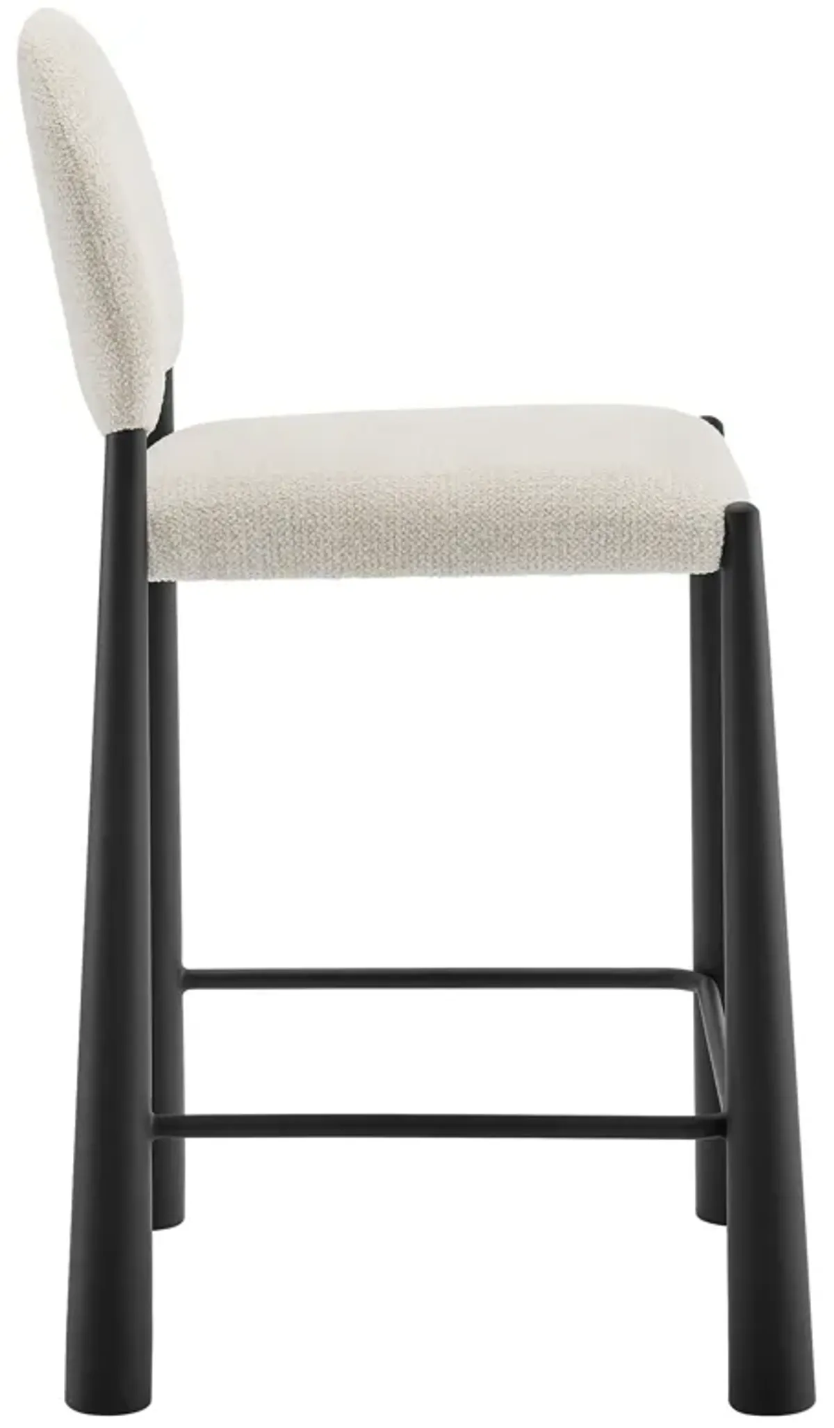 Hayley Upholstered Fabric Counter Stool by Modway Black Cream