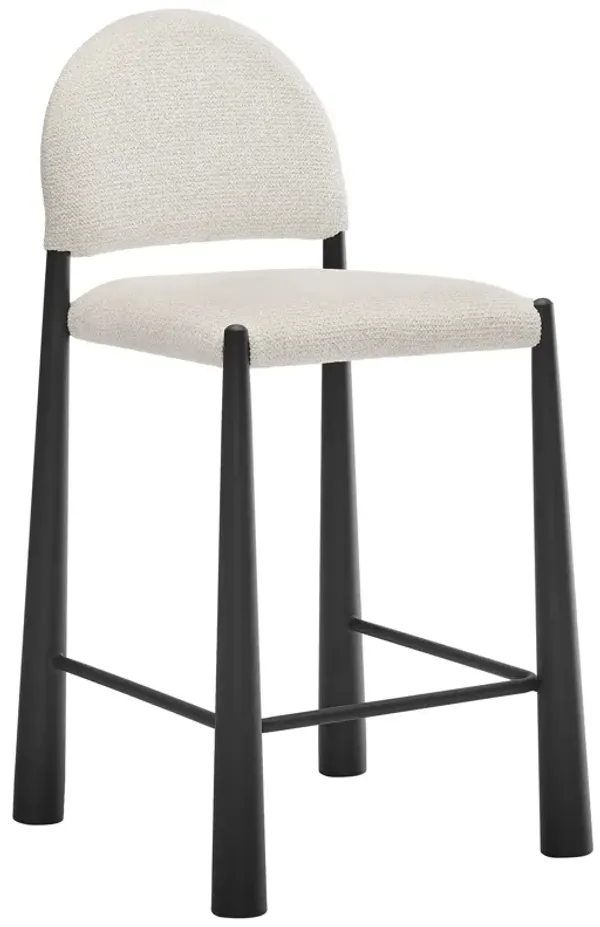 Hayley Upholstered Fabric Counter Stool by Modway Black Cream