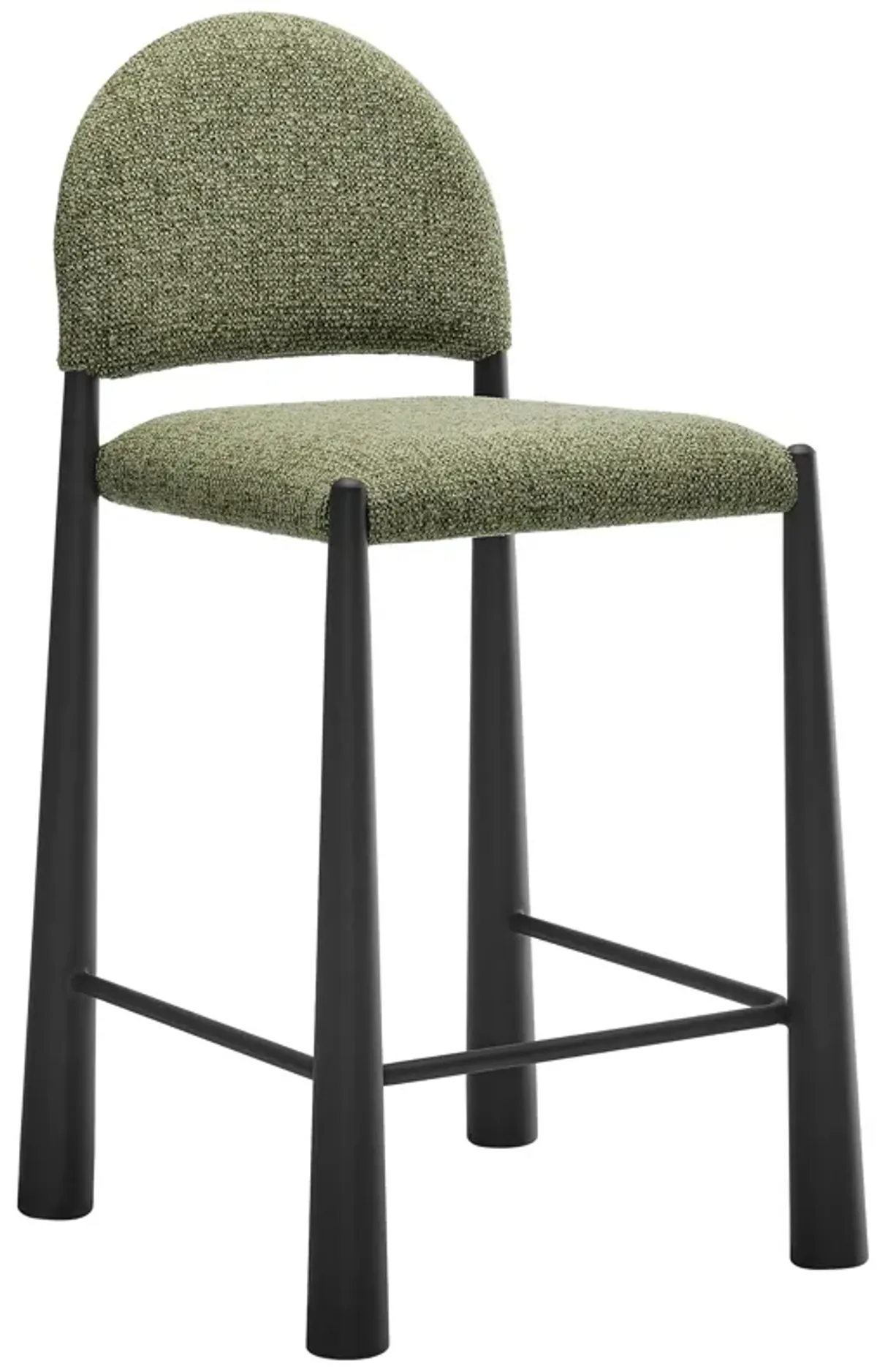 Hayley Upholstered Fabric Counter Stool by Modway Black Leaf