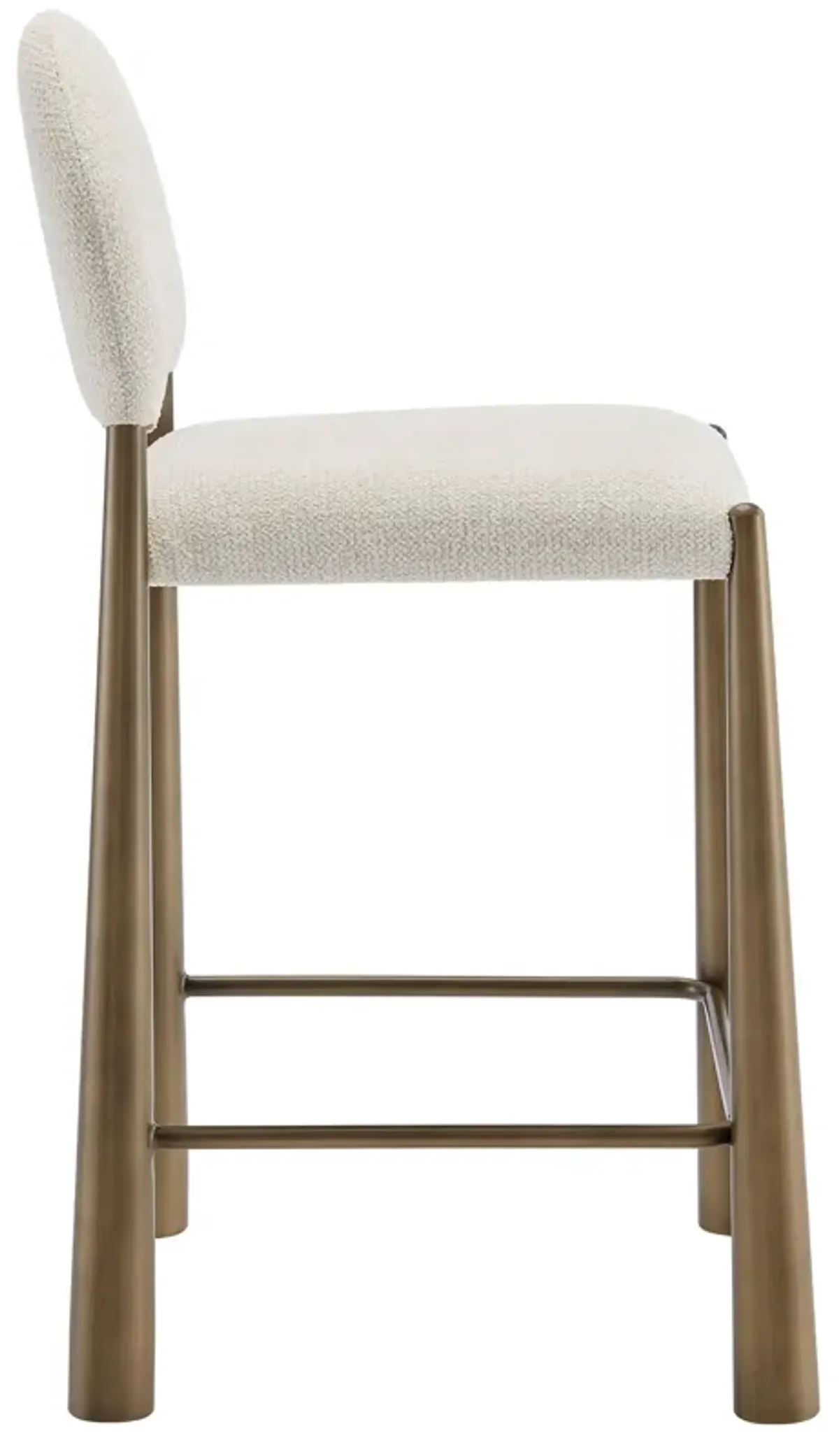 Hayley Upholstered Fabric Counter Stool by Modway Brass Cream