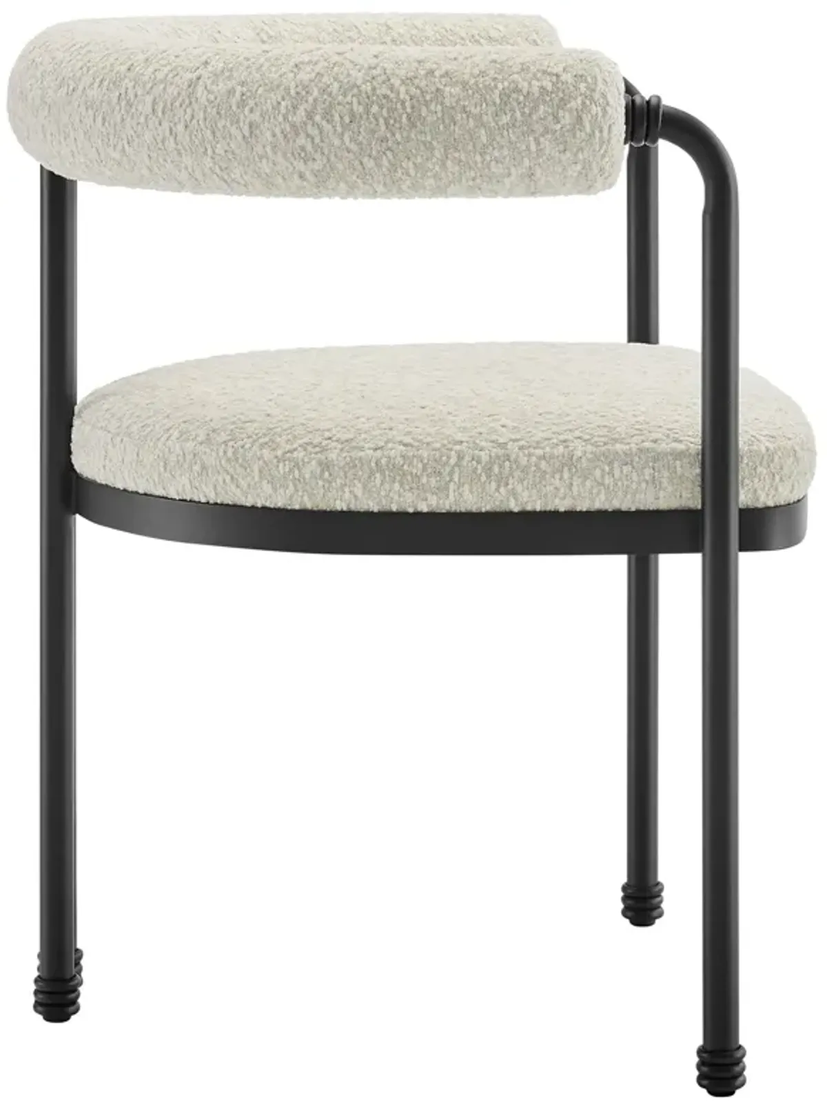 Turin Curved Back Boucle and Metal Dining Accent Chair by Modway