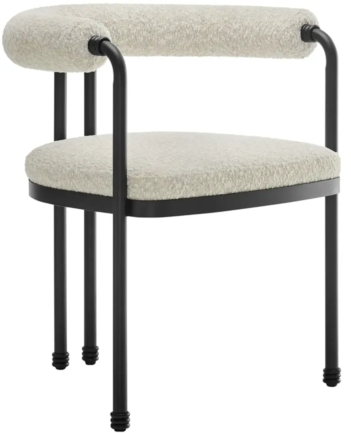 Turin Curved Back Boucle and Metal Dining Accent Chair by Modway