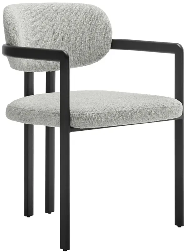 Elio Barrel Fabric and Metal Dining Chair by Modway Black Dove Gray