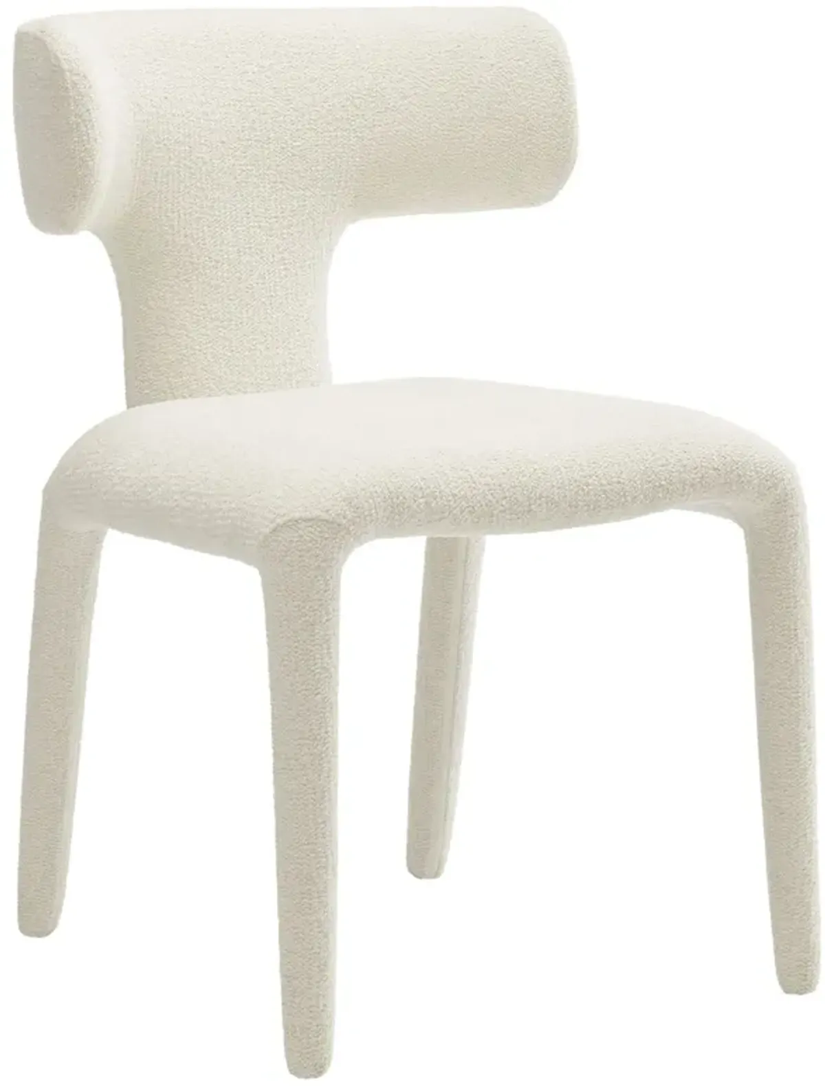 Stellan Curved Back Boucle Upholstered Dining Chair by Modway Cream