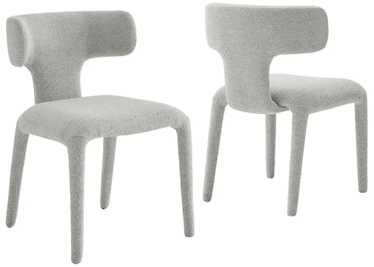 Stellan Curved Back Boucle Upholstered Dining Chair by Modway