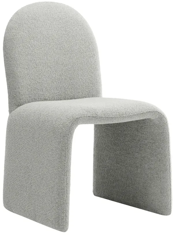 Junia Boucle Upholstered Arch Armless Dining Chair by Modway Dove Gray