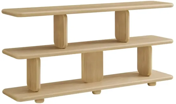 Lyle Sculptural 2-Tier Bookshelf by Modway Natural