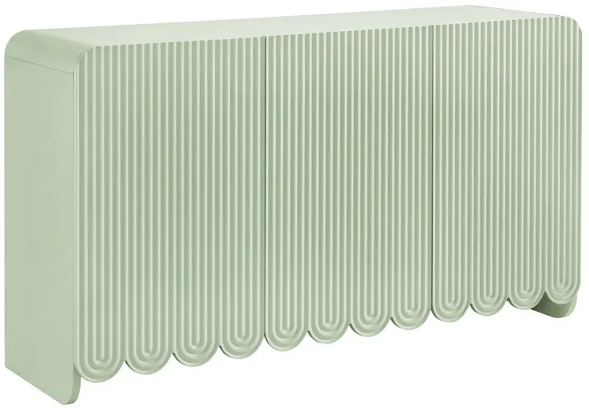 Dahlia Fluted and Scalloped Sideboard Storage Cabinet by Modway Sage