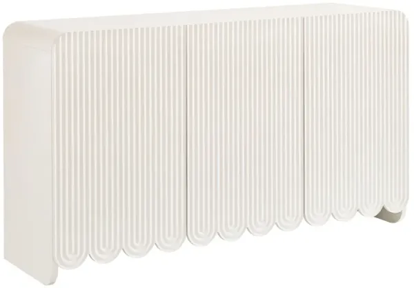 Dahlia Fluted and Scalloped Sideboard Storage Cabinet by Modway White