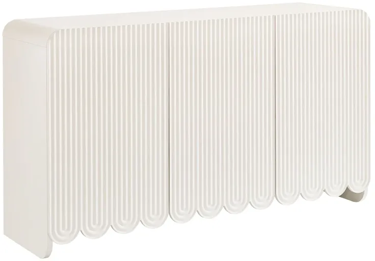 Dahlia Fluted and Scalloped Sideboard Storage Cabinet by Modway White