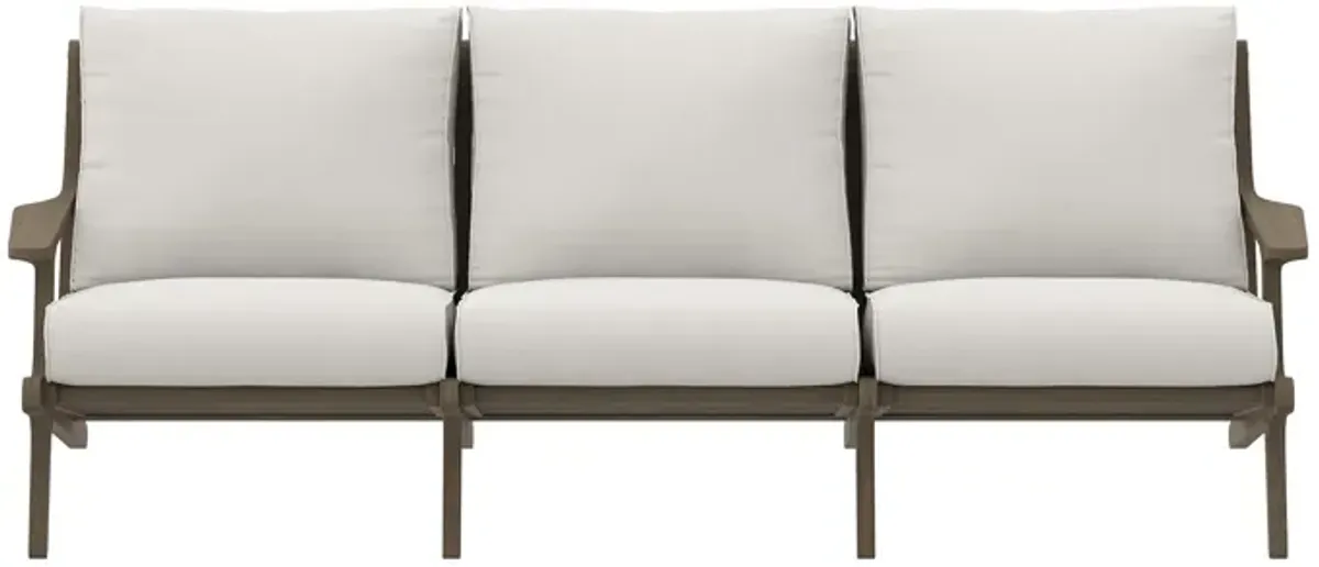 Saratoga Outdoor Patio Teak Sofa by Modway Weathered Gray White