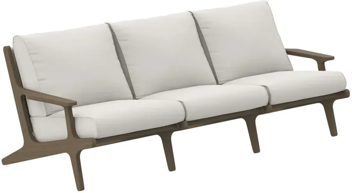 Saratoga Outdoor Patio Teak Sofa by Modway Weathered Gray White