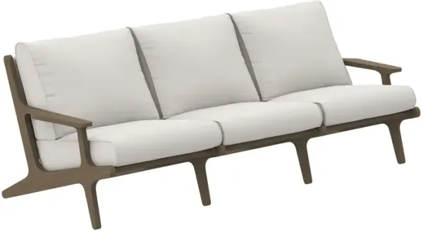 Saratoga Outdoor Patio Teak Sofa by Modway Weathered Gray White