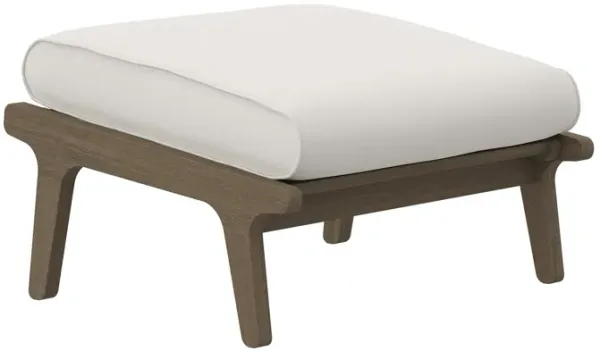 Saratoga Outdoor Patio Teak Ottoman by Modway Weathered Gray White