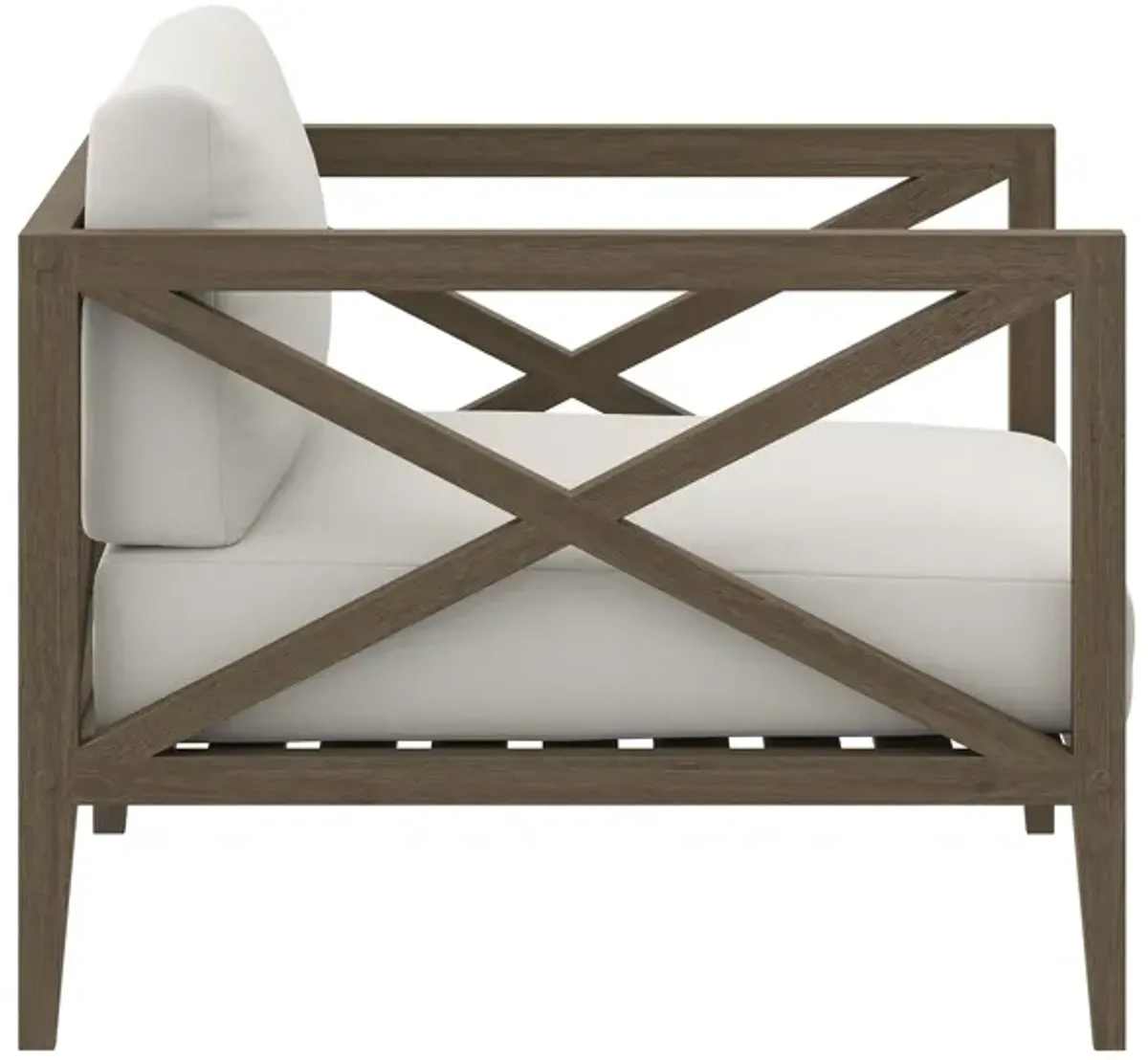 Northlake Outdoor Patio Teak Armchair by Modway Weathered Gray White