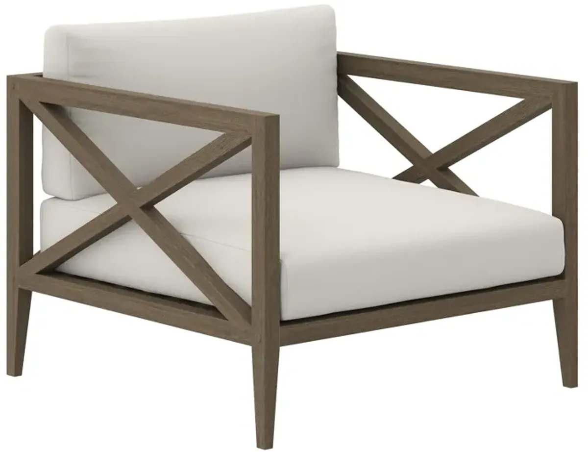 Northlake Outdoor Patio Teak Armchair by Modway Weathered Gray White