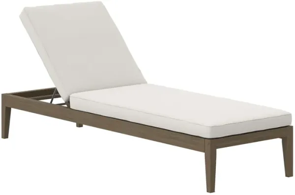 Northlake Outdoor Patio Teak Chaise Lounge by Modway Weathered Gray White