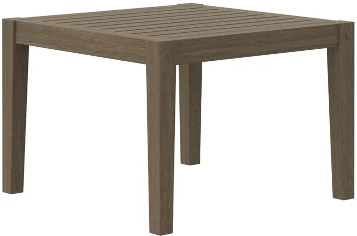 Northlake Square Outdoor Patio Teak Side Table by Modway Weathered Gray