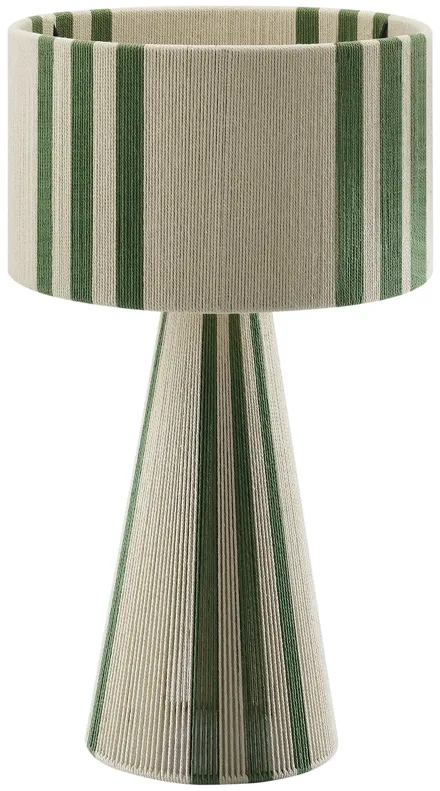 Gia Handwoven Cotton Thread Striped or Plain Table Lamp by Modway Basil Green