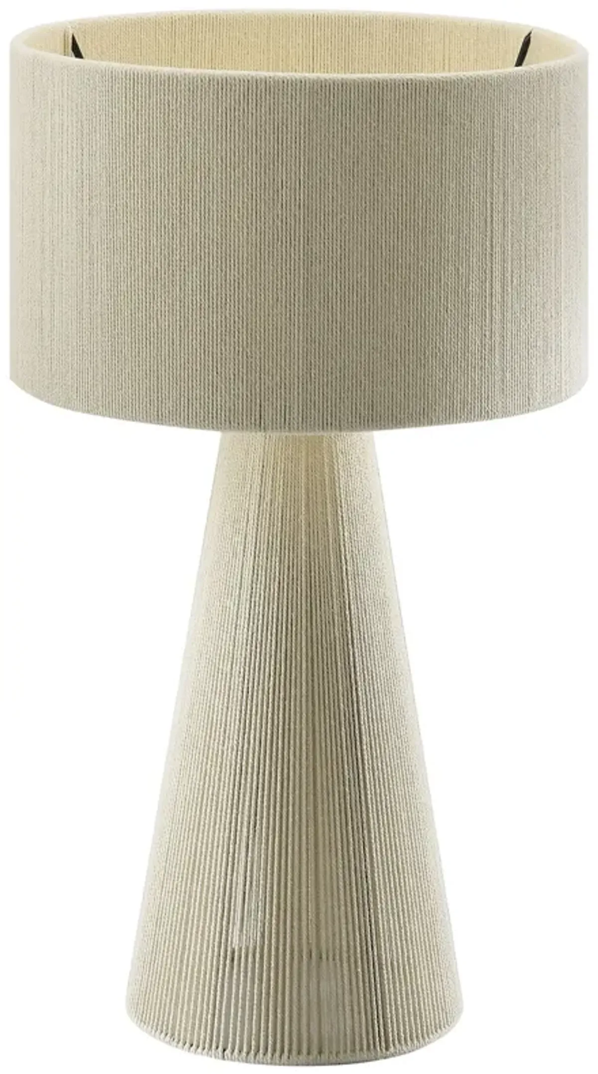 Gia Handwoven Cotton Thread Striped or Plain Table Lamp by Modway Natural
