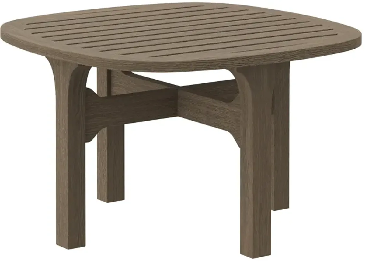 Saratoga Square Outdoor Patio Teak Wood Side Table by Modway Weathered Gray