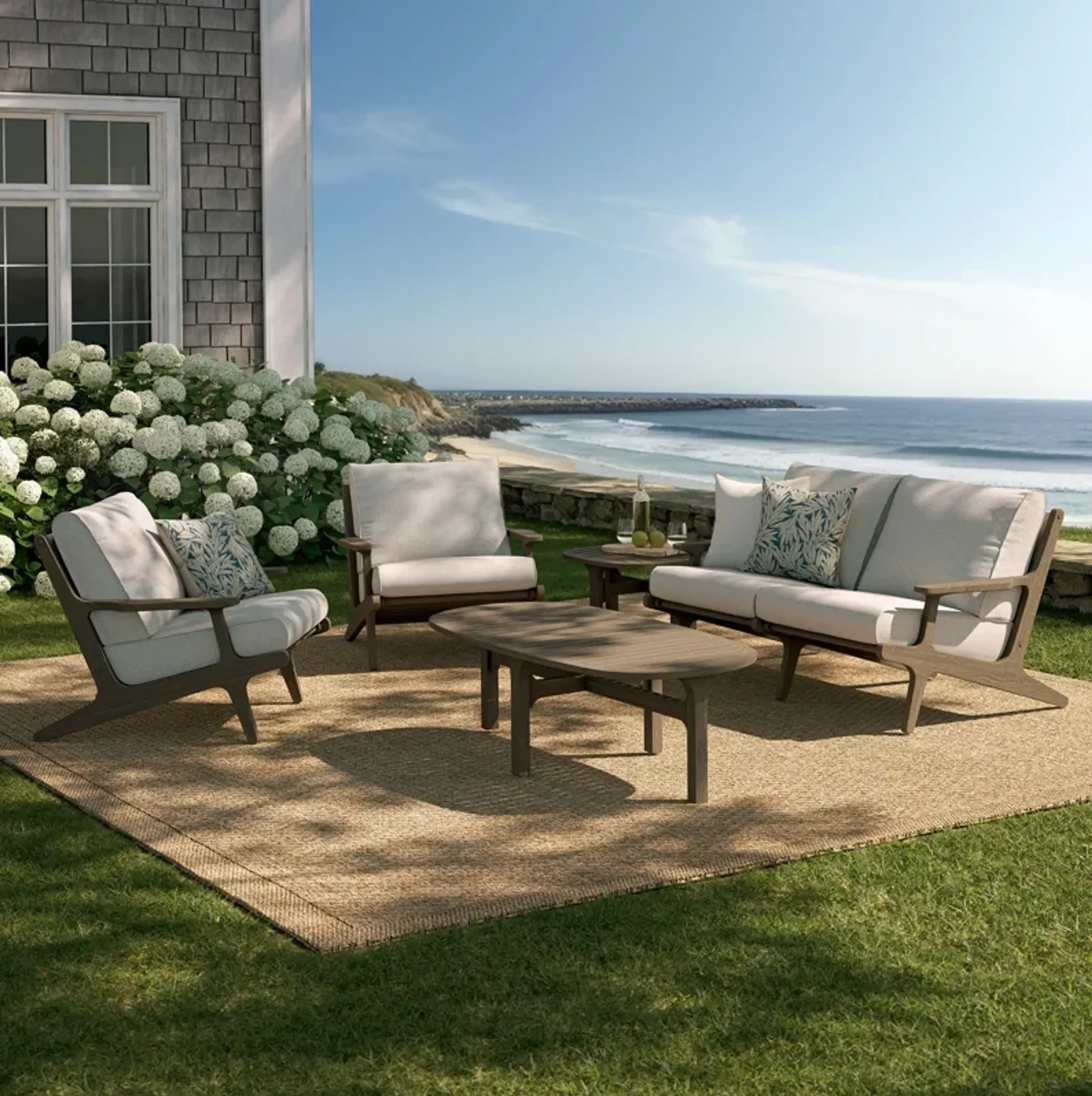 Saratoga 5 Piece Outdoor Teak Wood Furniture Set By Modway Lexmod ...