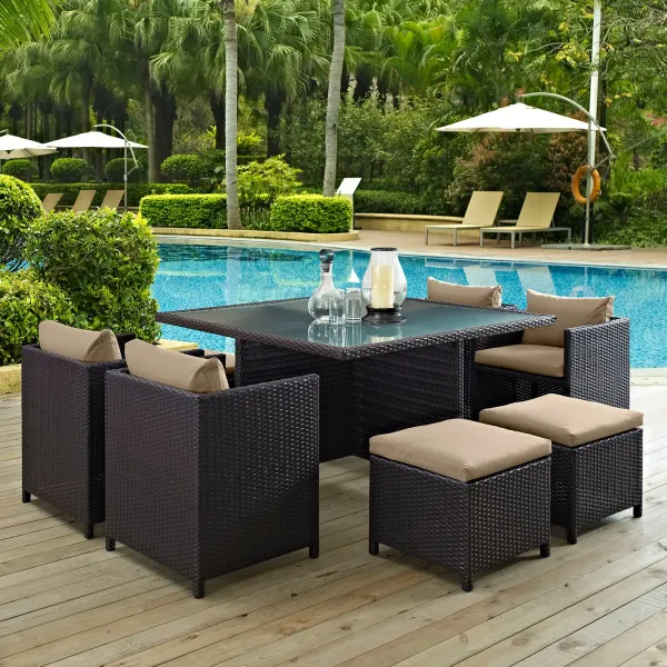 Inverse 9 Piece Outdoor Patio Dining Set by Modway