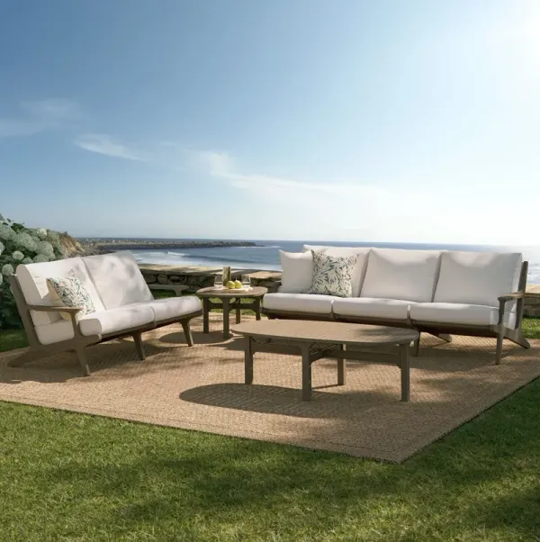 Saratoga 4-Piece Outdoor Patio Teak Wood Furniture Set by Modway Weathered Gray