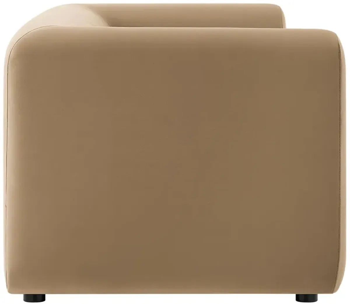 Leif 89" Performance Velvet Upholstered Sofa by Modway Taupe