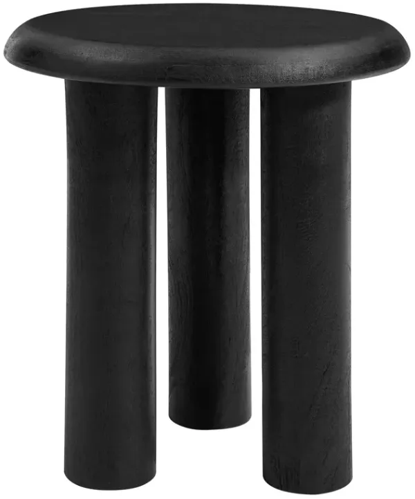 Mavina Mango Wood Side Table by Modway Black